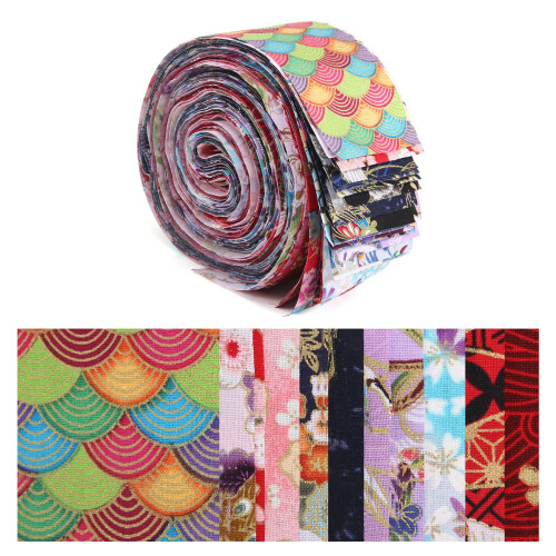 Fabric Strips for Quilting,40 PCS Roll Cotton Sew 2
