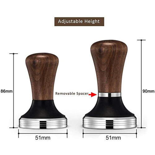 Kaffeestampfer mit Walnussgriff, 51 mm, Espresso Hand 51 2