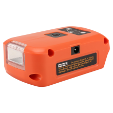 Adaptador de batería para cargador USB de litio de 20 V, LED W