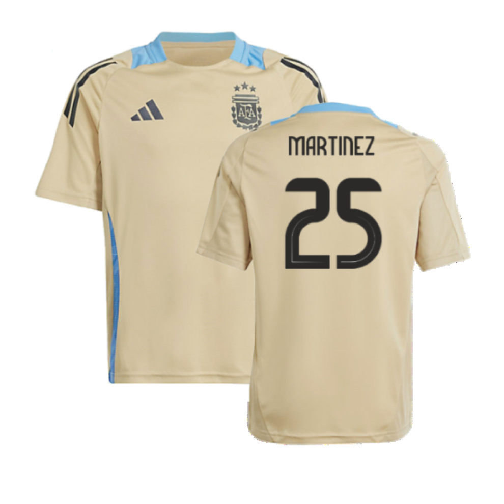 Adidas (Xxl) 2024-2025 Argentina Training Jersey (Hazy ) - Kids (Martinez 25) Beige