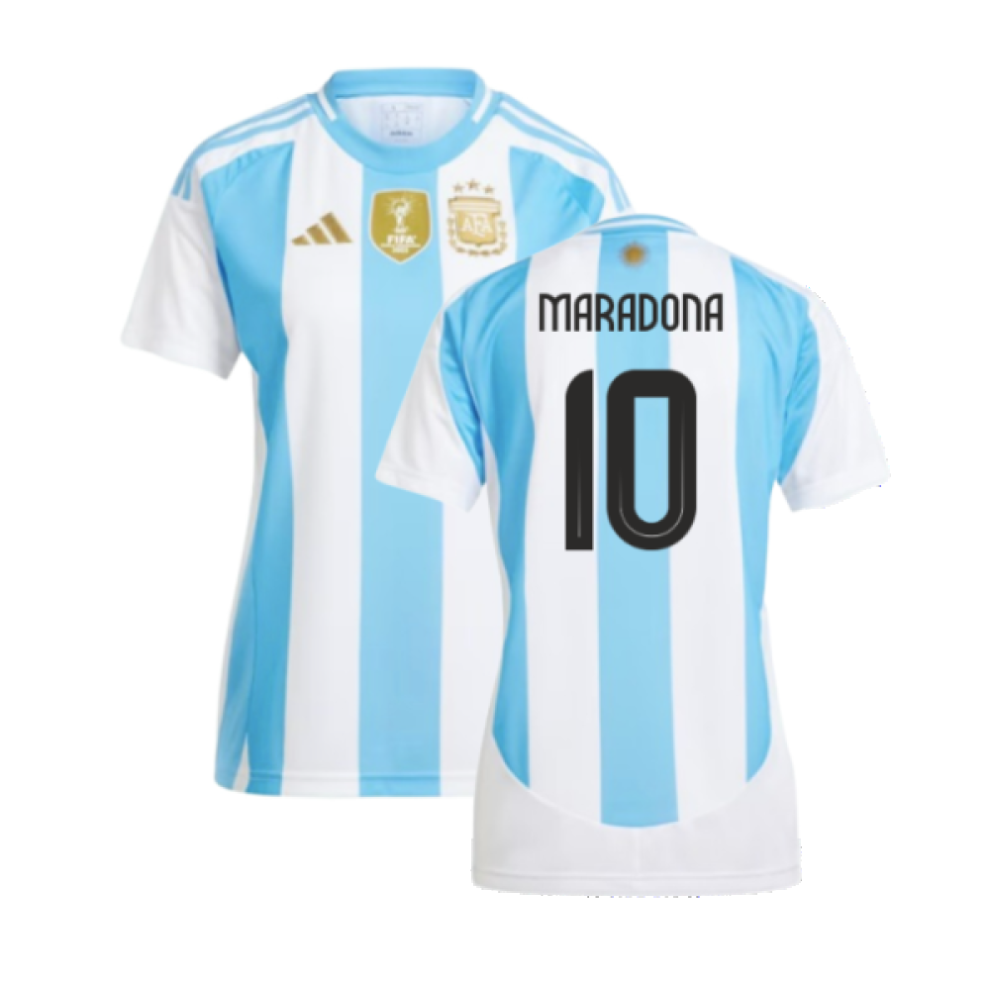 Adidas (Xl) 2024-2025 Argentina Home Shirt (Ladies) (Maradona 10)