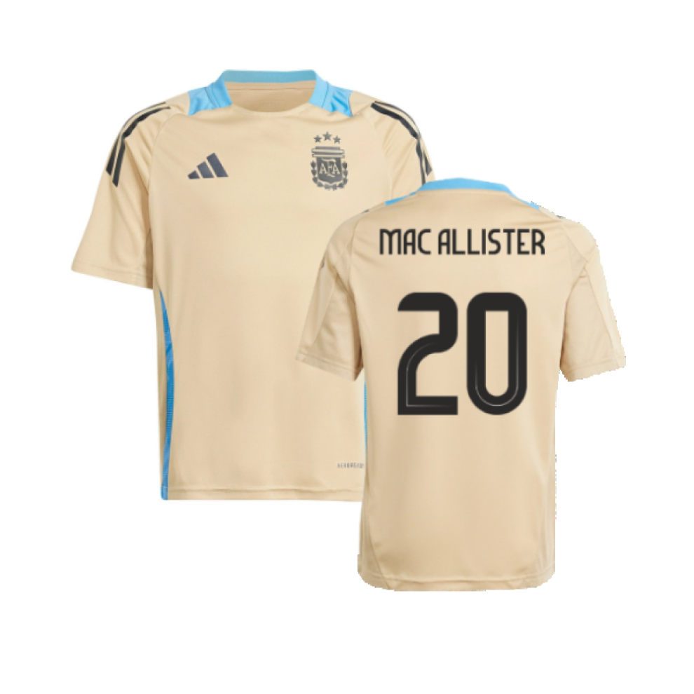 Adidas (Xs) 2024-2025 Argentina Training Jersey (Hazy Beige) (Mac Allister 20) Cream