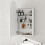 Homcom (White) HOMCOM Bathroom Mirror Cabinet with Adjustable Glass Shelves 7