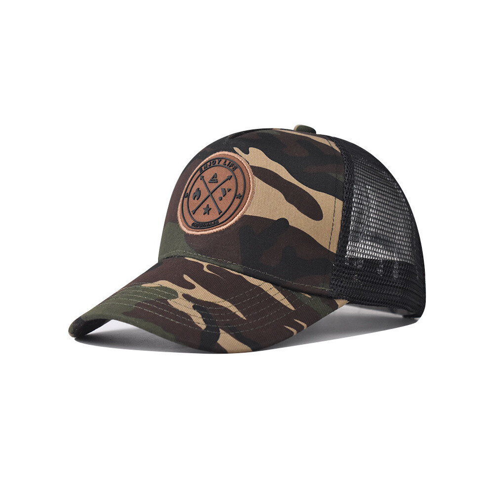 (Yellow Camouflage) Cotton With Cap Embroidered Geometric Design Sun Protection Hat Use Daily For-image-OPC-PJ5W5WR-NEW
