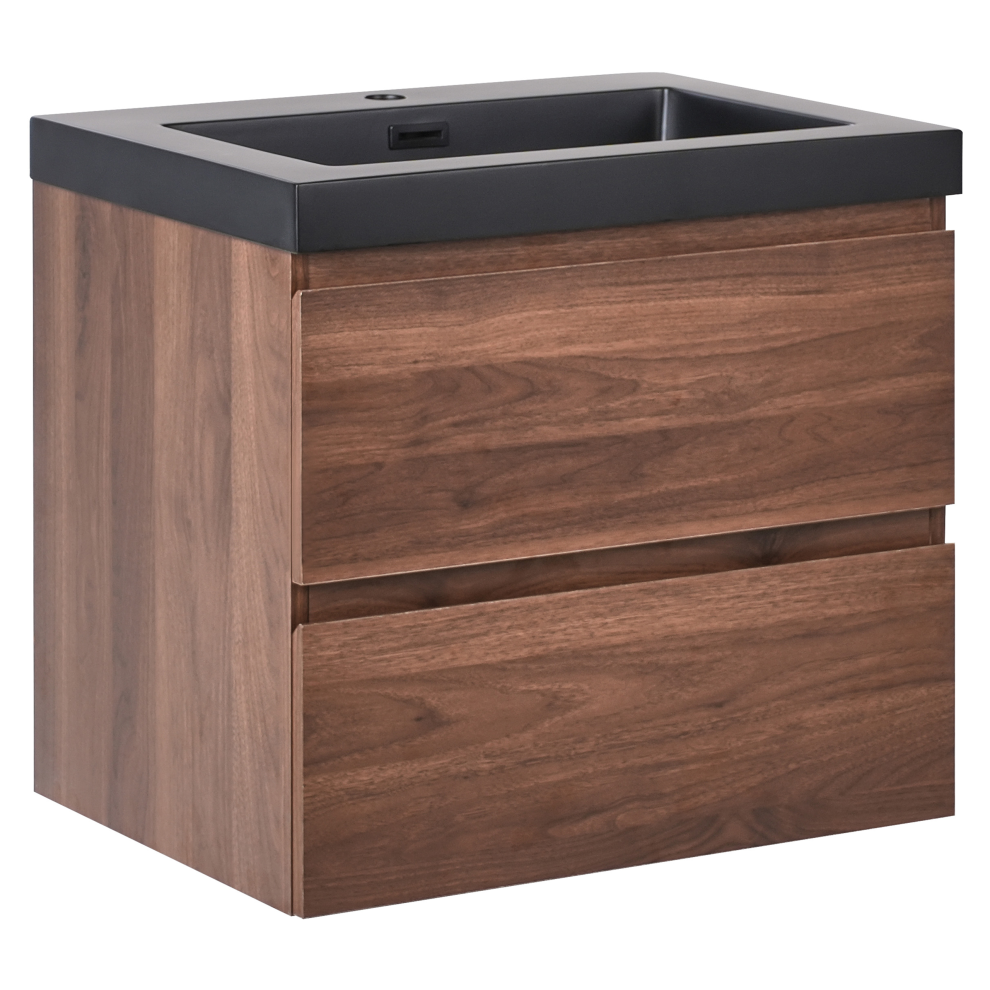 Wall Mounted Vanity Unit with Basin CARDIEL 60 cm 55 cm Dark Brown