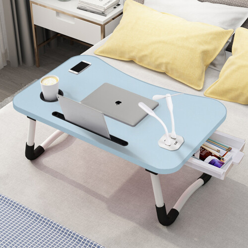 Living And Home (Blue) Foldable Laptop Bed Table with USB Ports 2