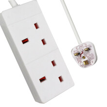 2 Way Extension Leads with Cable 3G1.25, 10M, White
