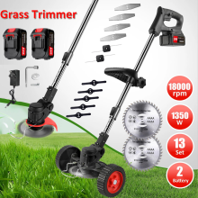 2Battery 24V Cordless Strimmer Grass Trimmer Electric Gard Weed Cutter