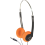 Lightweight Stereo Headphones With Orange Pads 1