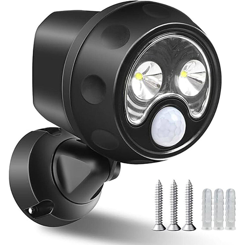 2.7W LED Sensor Flood Light, Battery Operated, 6500K, Black