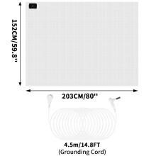 (152X203CM White, UK) Earthing Bed Sheet Anti-static Grounding Sheet Conductive 95% Cotton and 5% Soft Silver Fiber Flat Sheets Sleep Bed Mat