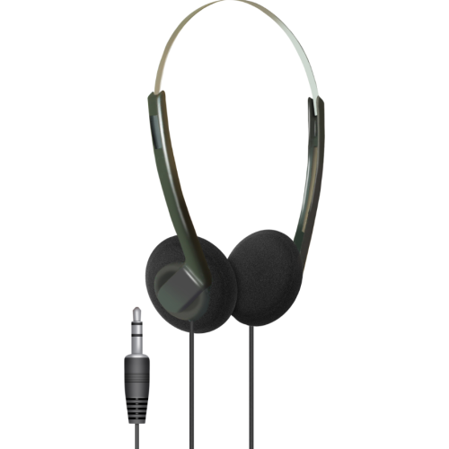 Lightweight Stereo Headphones With Black Pads