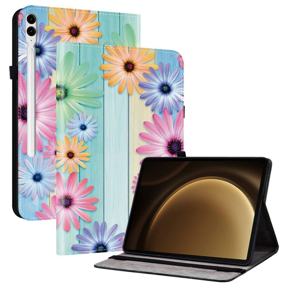 (As The Picture, Sunflower) Leather Case For Samsung Galaxy Tab S10+/S9 Fe+/S9+ Pattern Printed Stand Tablet Cover With Card Slots 4321533912544