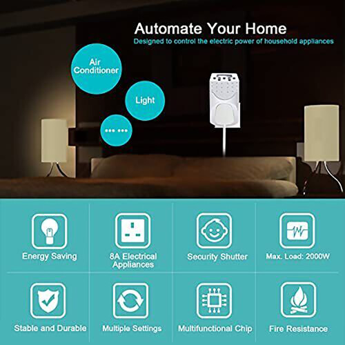 Living And Home 2000W Programmable Digital Timer Plug Socket 1