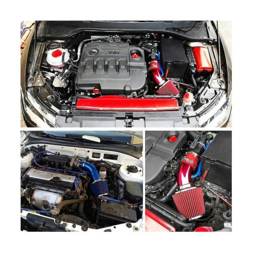 Car Kit 3inch Pipe Automotive Filter Induct Low Hose And ,red 2
