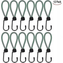 12 Pieces Hook Tensioner, Tarp Tensioner Hook Bungee Tensioners Camping with Hook, Elastic Webbing