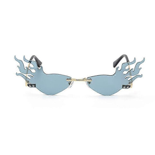 Flame Sunglasses Novelty Flame Sunglasses Rimless Sunglasses blue 1