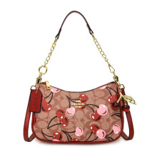 (Brown) Small square bag one-shoulder crossbody handbag