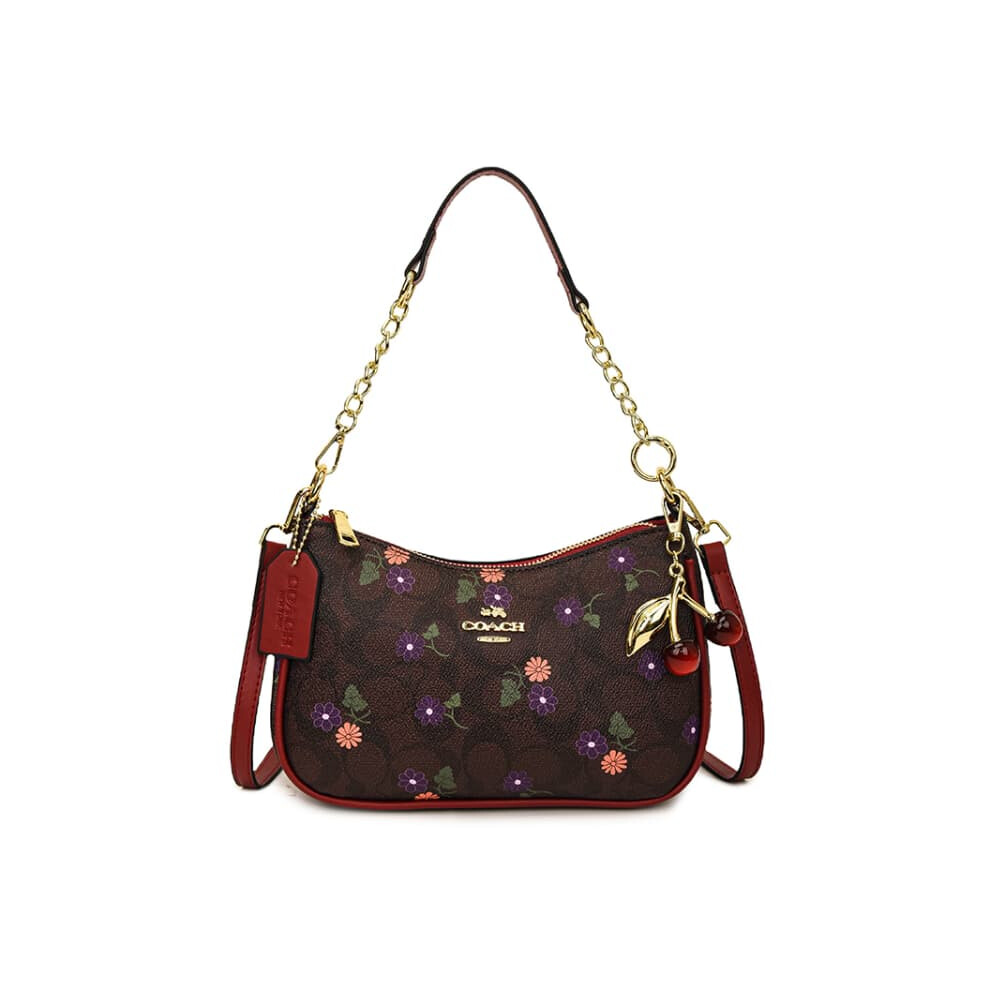 (Coffee color) Small square bag one-shoulder crossbody handbag
