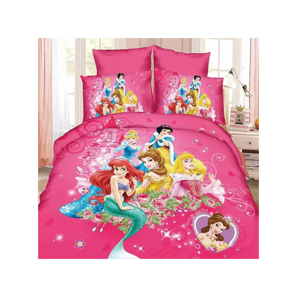 (10, 240*220 (three-piece set)) Princess Elsa Quilt Cover and Pillowcase Mermaid Dwarf Three-Piece Bedding Set-image-OPC-PJ5WHCM-NEW