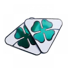 (Black Side) 1 Pair Aluminum Fender Decoration Stickers Four Leafs Clover For Alfa Romoe Giulia Stelvio Exterior Stickers Car Accessories