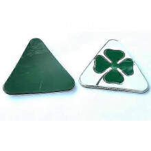 (Silver side) 1 Pair Aluminum Fender Decoration Stickers Four Leafs Clover For Alfa Romoe Giulia Stelvio Exterior Stickers Car Accessories