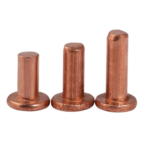 Wshao Store M3 3mm Countersunk Flat Head Solid Copper Rivet Nut Insert Nuts(M3X4mm) 1