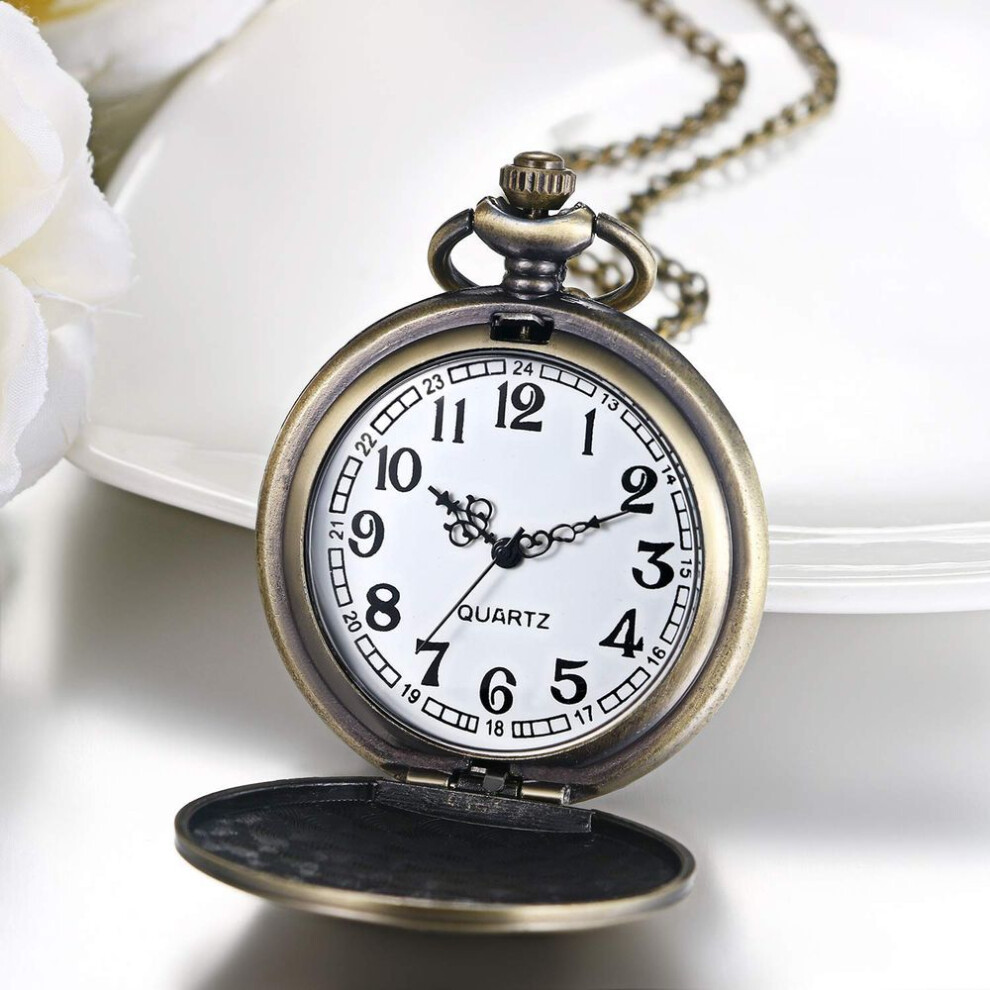 Jewelrywe Pocket Watch Antique Cross Pendant Analog Pocket Watch Pendant Necklace Clock For Men Coming Of Age Ceremony Birthday Anniversary Christmas