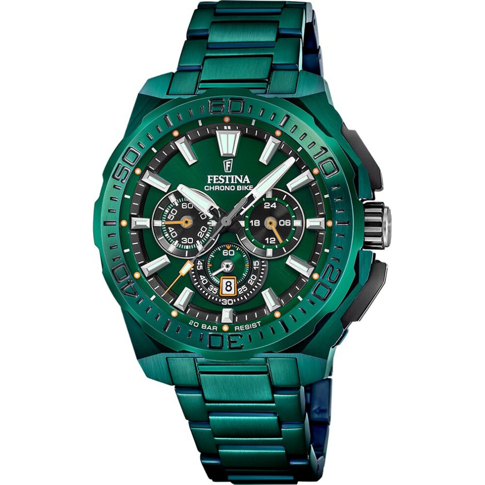 Festina Mens Special Edition Chrono Bike Green Steel Watch F20730/1 - Image 6