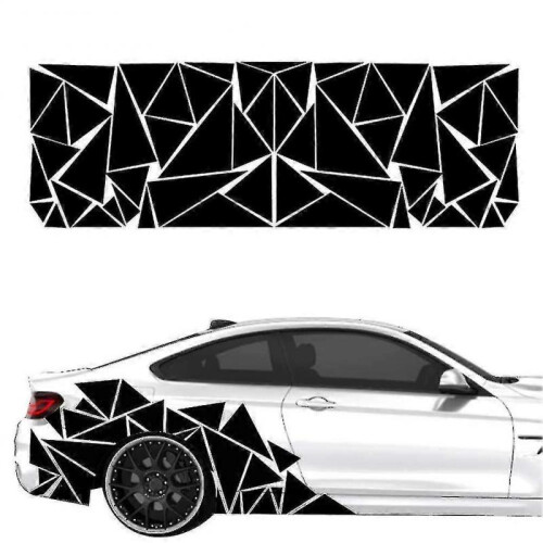 (Yellow) Triangles Camouflage Car Vehicle Body Side Reflective Decals Sticker Decoration