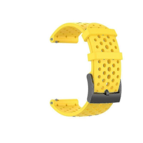 (Yellow) For Suunto 9 Breathable Silicone Watch Band Tw 1