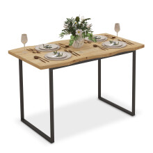Modern Dining Table 120cm Large Curved Edge Kitchen Desk MDF Tabletop