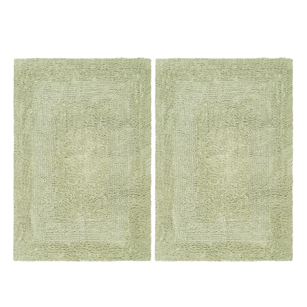 Tapis de bain luxueux COTTON CRAFT - Lot de 2 tapis de bain r   versibles et    pais pour salle de bain, baignoire et douche - Tapis de course touffe