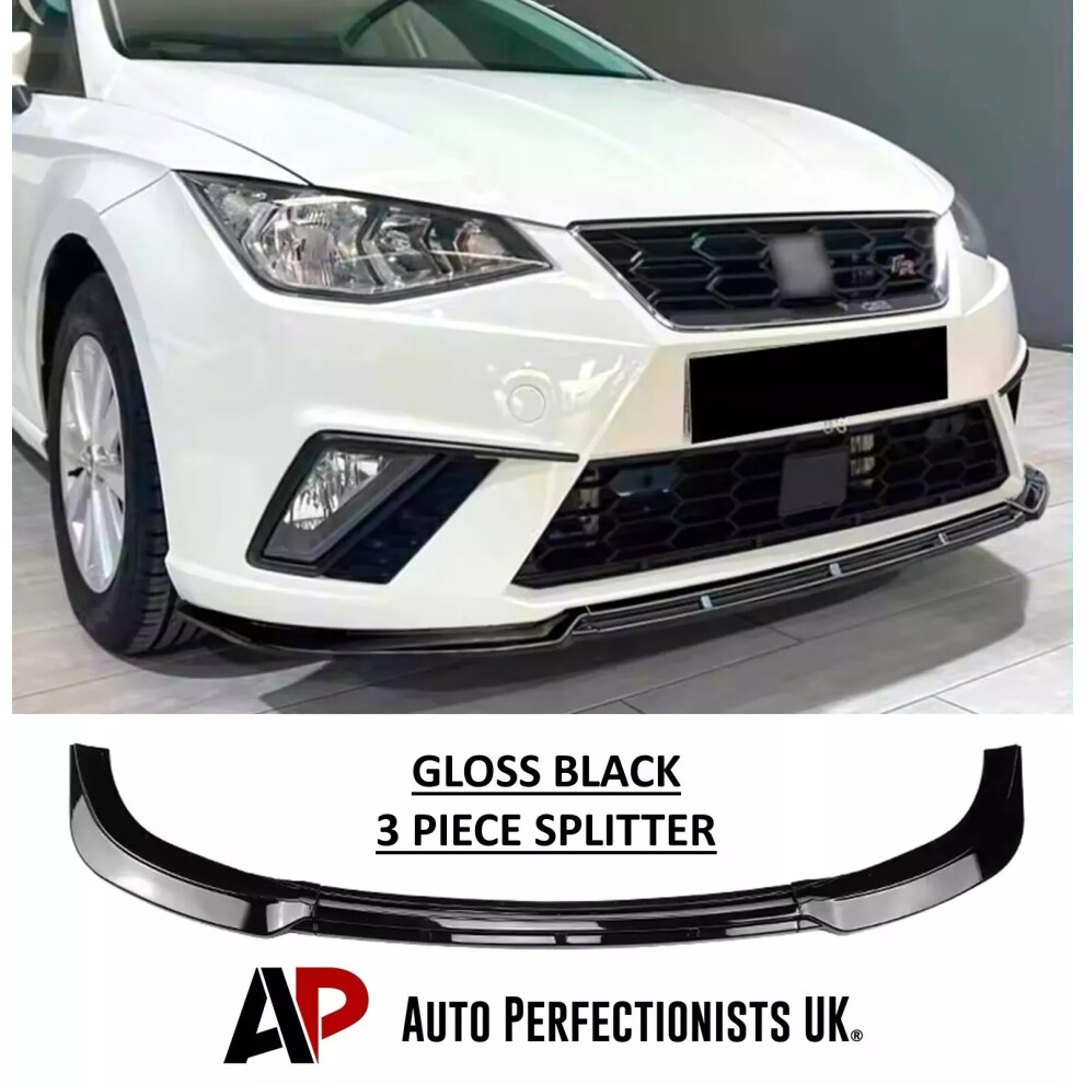 For Seat Ibiza 5Dr Mk5 6F Splitter Spoiler Lip Body Kit Wing 2018+ Black 5061072665912