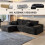 MN Furniture (Black) Modern Smart Left/Right Corner Sofa in a Box 1