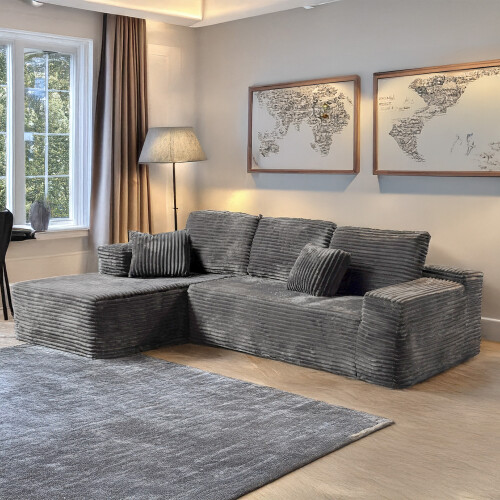MN Furniture (Grey) Modern Smart Left/Right Corner Sofa in a Box 2