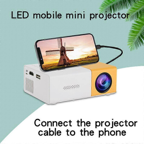 (UK, Yellow) YG300 Mini HD Home Projector Home Cinema Computer Mobile Projector 1