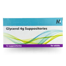 Glycerin Glycerol 4g Rectal Suppositories for Adults – Fast-Acting Constipation Relief, 12 Pack