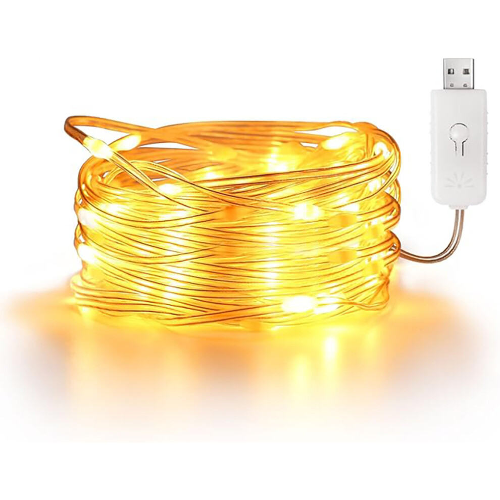 PVC String Lights, USB powered, IP65 10 Meters, Yellow Light-image-OPC-PJ5WSQ8-NEW