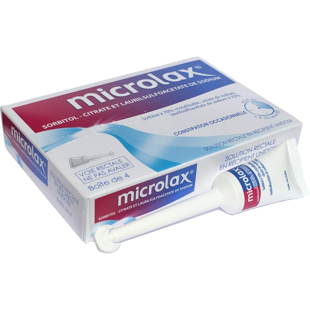Microlax Enema 5mlx4 - Fast Treatment of Constipation Or Conditions Requiring Relief of Emptying