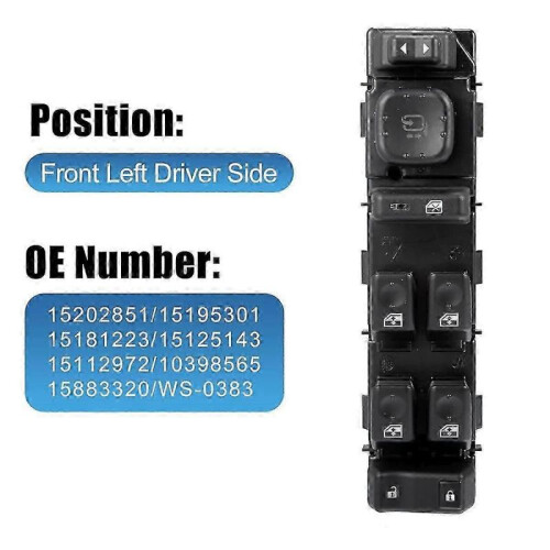 15883429 Car Front Driver Side Window Lift Switch with Folding Mirrors for H2 2005-2007 1
