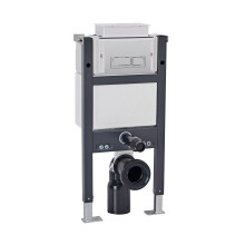 Nes Home Top or Front Wall Hung Toilet Frame Chrome Rectangle Flush Buttons