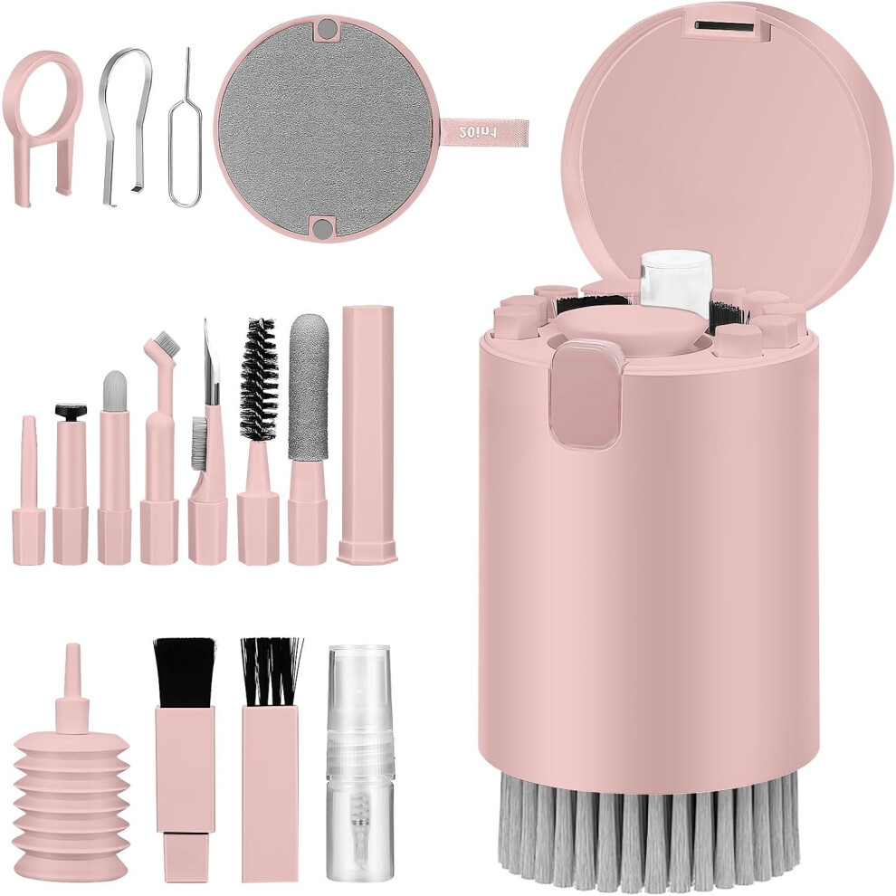 (Pink) Cleaner Kit Multifunctional 20 In 1 For Electronic Devices,Keyboard Cleaning Brush, Headphones Cleaner Kit For Laptop,Multi-Tool Pink 8082279331704