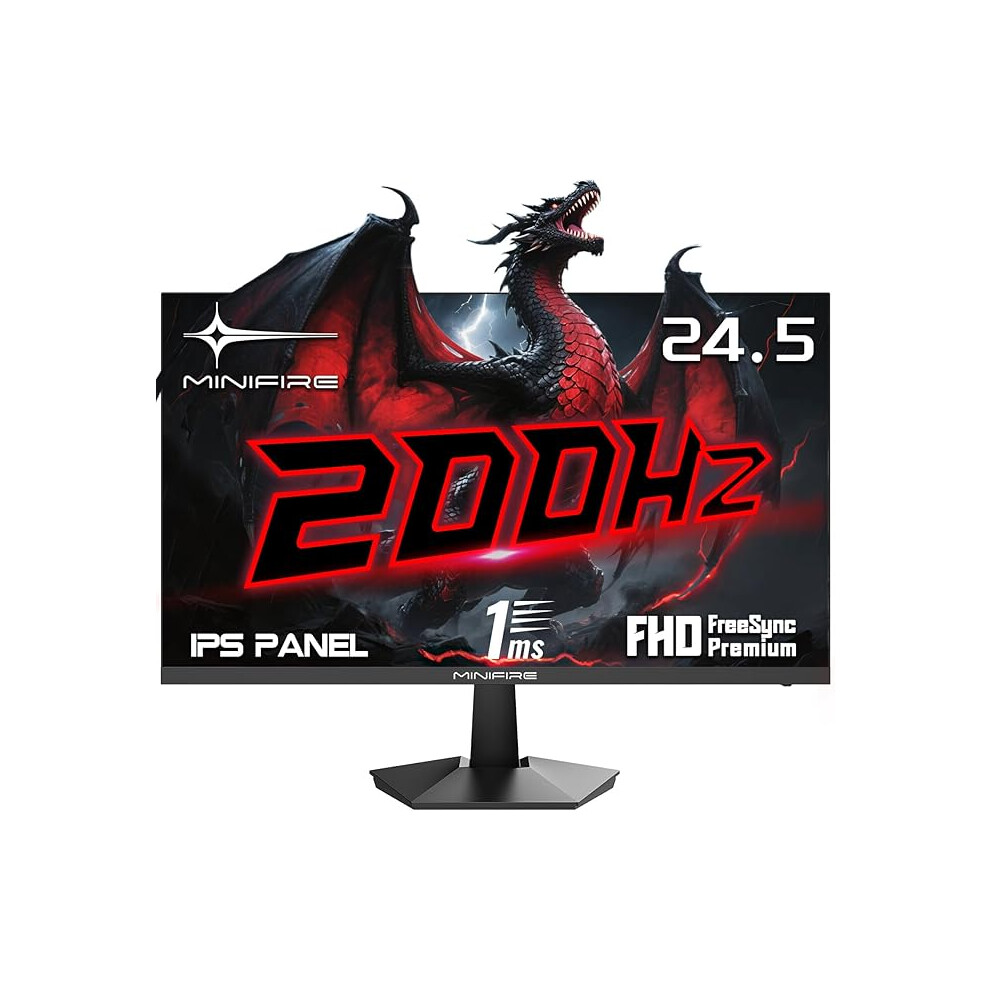 Minifire 25 Inch Gaming Monitor, 180Hz/200Hz Gaming Monitor, Ips, 1Ms, Fhd 1080P Adaptive Sync 120% Srgb Hdmi 2.0