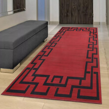(60cm x 220cm (2ft x 7ft 3")- Runner Rug/Carpet, Red Black ) Non Slip Modern Rugs Area Carpet Runner Door Mats