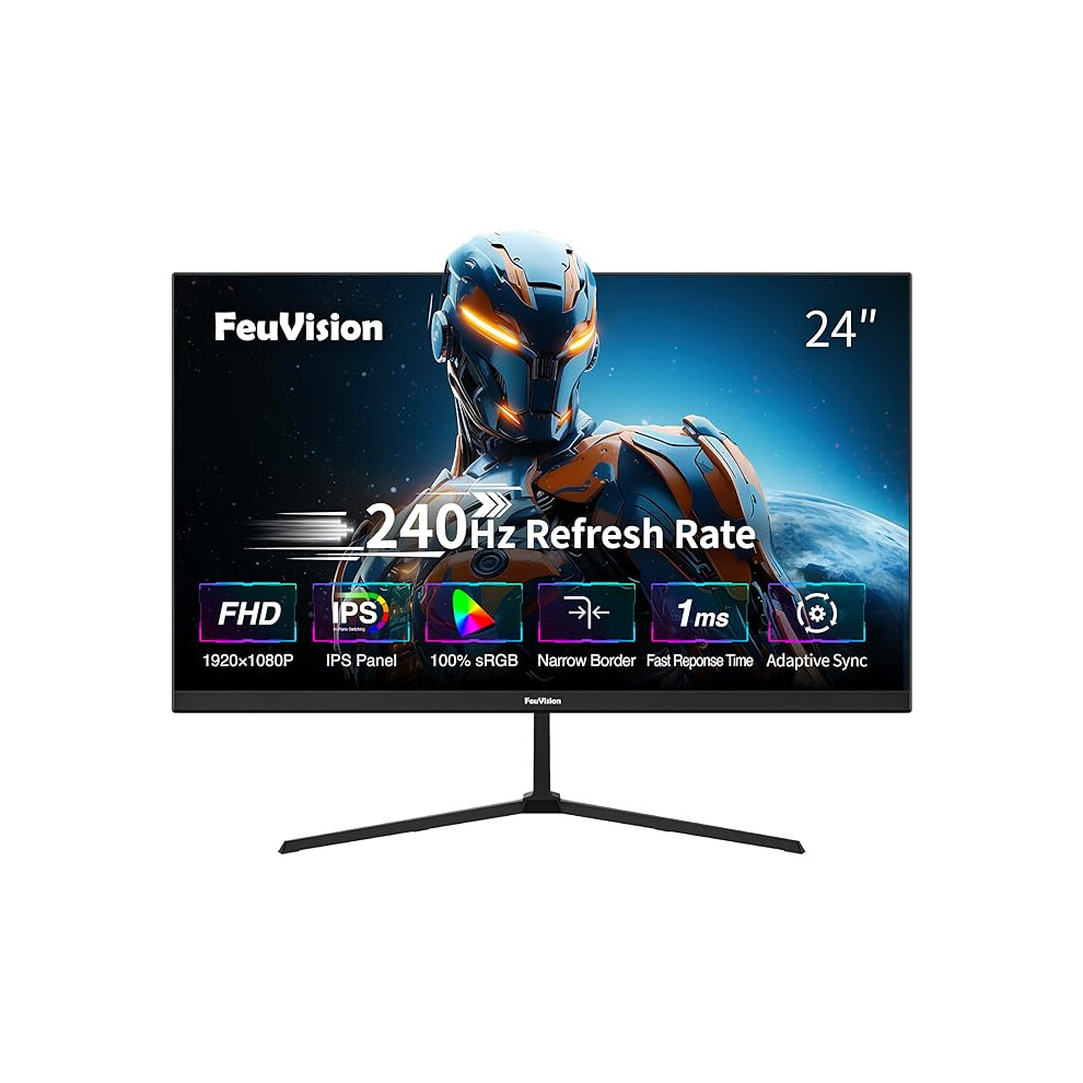 Feuvision 24 Inch Gaming Monitor 240Hz, Fhd 1080P, Ips Panel, 1Ms Response Time 1234569873853