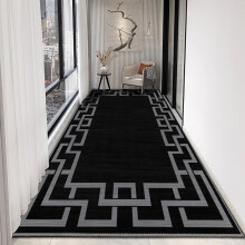 (80cm x 300 cm (2 ft 6" x 10 ft)- Extra Large Runner Rug/Carpet, Black Grey) Non Slip Modern Rugs Area Carpet Runner Door Mats