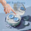 (Blue) Cute Contact Lens Cleaner, Case Cleaning Machine with Solution Soak Case and Contact Lens Applicator Tool 2