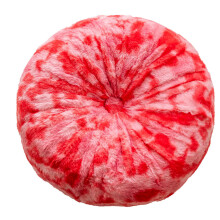 (Red) Tie-dye Round Cushion Pumpkin Throw Pillow Faux Rabbit Fur Chair Pad Decorative Pillows for Couch Bed Sofa