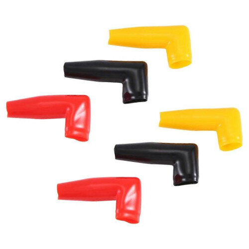 6pc Electric Guard Motor Winch Cable Terminal Boot Rubber Cover Black+Red+Yellow 1